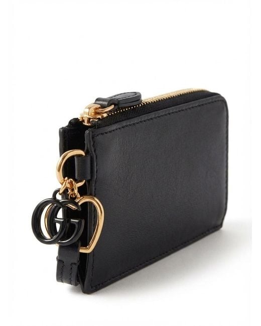 Gucci Black Double G Charm Card Case
