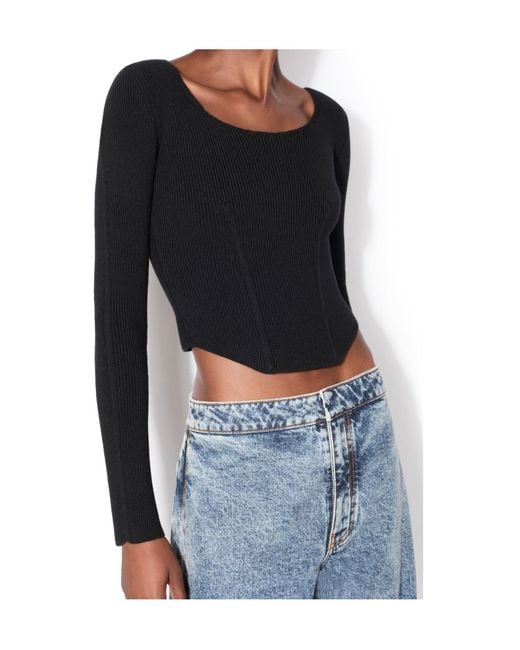 Alaïa Black Wool-Blend Corset