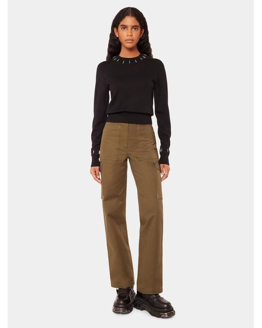 Rabanne Green Mid Rise Straight Leg Pants