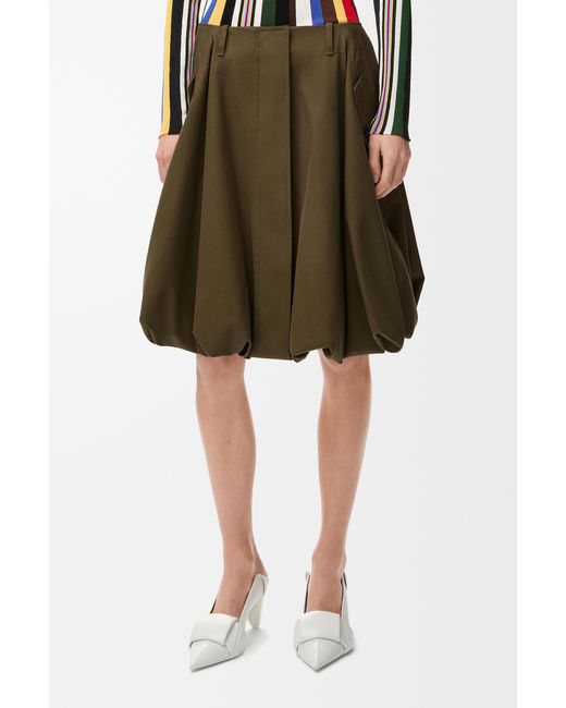 Loewe Green Button-Pockets Mini Skirt