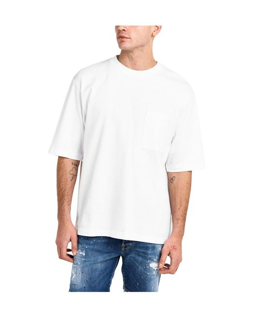 DSquared² White Solid Color T-Shirt for men