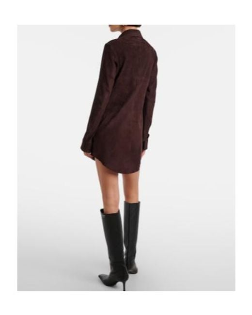 Stouls Brown Geraldine Suede Shirt Dress