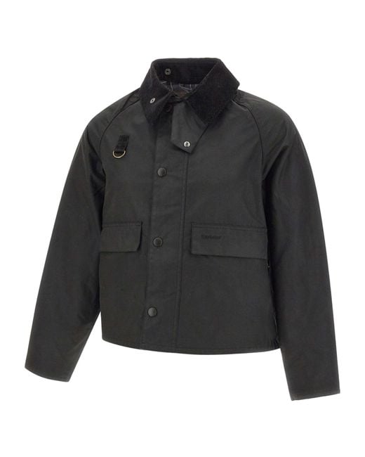Barbour Black Spey Slim Waxed Jacket for men