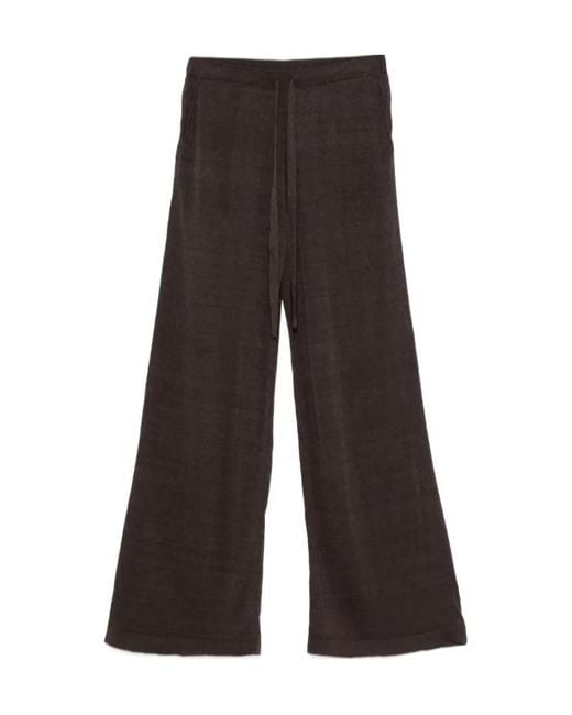 P.A.R.O.S.H. Brown Knitted Palazzo Pants