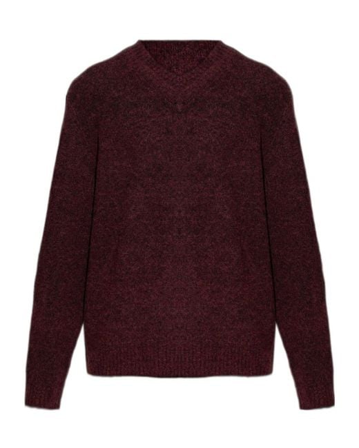 Samsøe & Samsøe Purple Safloyd V-Neck Knitted Sweater for men