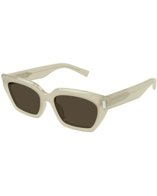 Saint Laurent Green Rectangle Frame Sunglasses