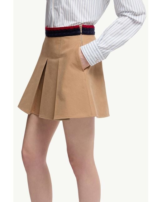 Moncler Natural Pleated Mini Skirt