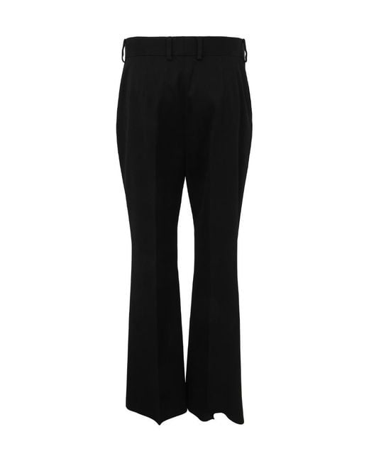 Lanvin Black Satin Trim Mid Rise Trousers for men