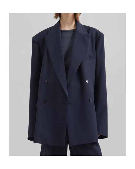 Frankie Shop Blue Newark Double Breasted Blazer