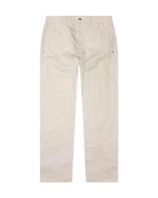 Helmut Lang White Carpenter High Waist Straight Leg Trousers for men