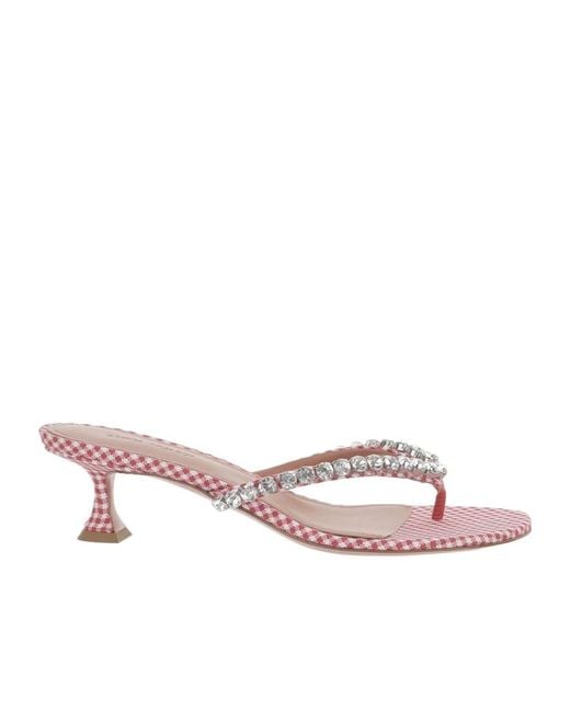 AMINA MUADDI Pink Gigi Satin Sandals