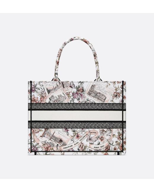 Dior White Medium-Sized Book Tote Handbag