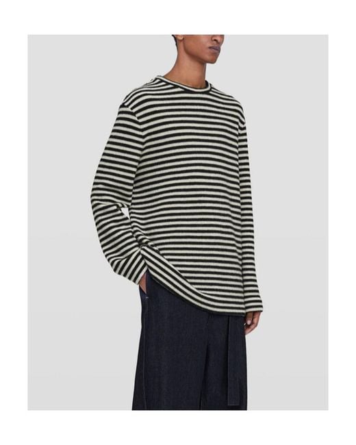 Jil Sander Black Striped Long-Sleeved T-Shirt for men