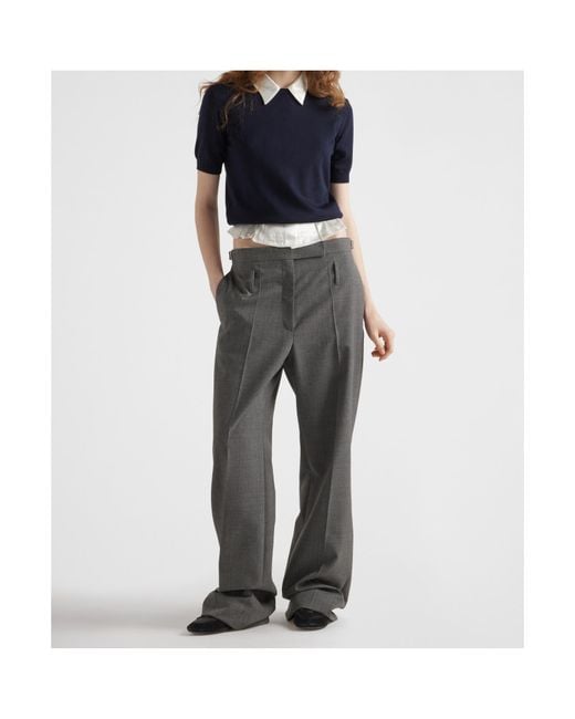 Prada Blue Crewneck Knitted Top