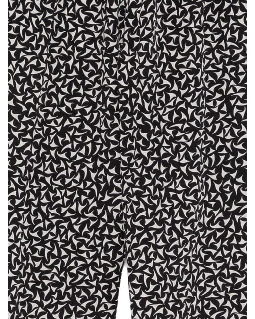 Dries Van Noten Gray All-Over Print Elasticated Waistband Pants for men