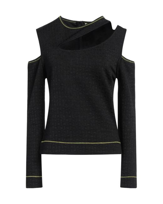 Ganni Black Crew-Neck Knitted Top