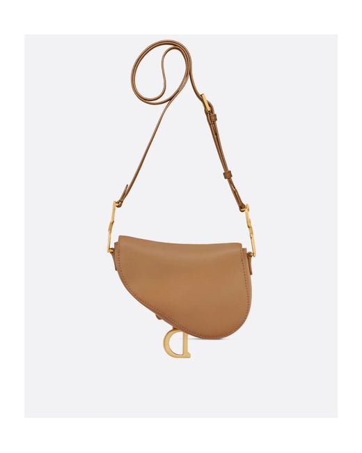 Dior White Mini Soft Saddle Bag With Strap