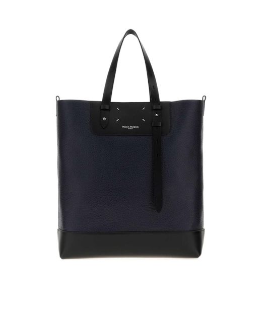 Maison Margiela Blue Leather Tote Bag
