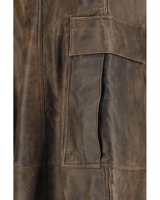 R13 Brown Leather Cargo Pants