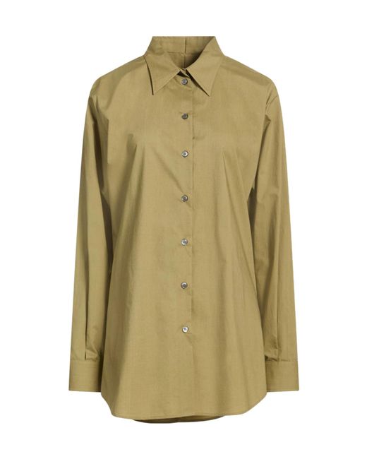 MM6 by Maison Margiela Green Minimal Solidcolor Longsleeve Shirt