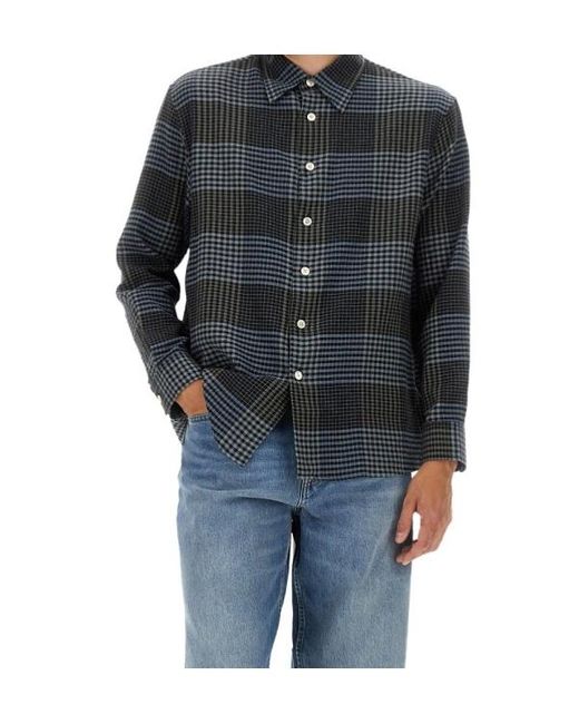 sunflower Gray Check Detailed Long-Sleeved Shirt for men