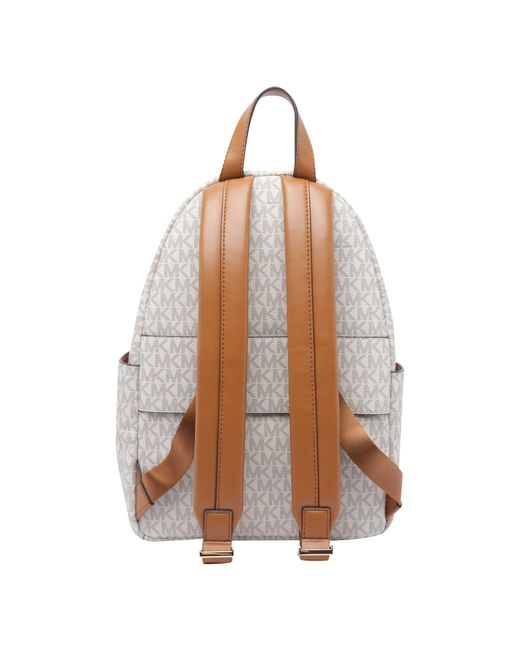 Michael Kors White Michael Tanner Medium Signature Logo Backpack