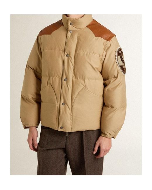 Golden Goose Deluxe Brand Natural Detachable Sleeve Padded Bomber Jacket for men