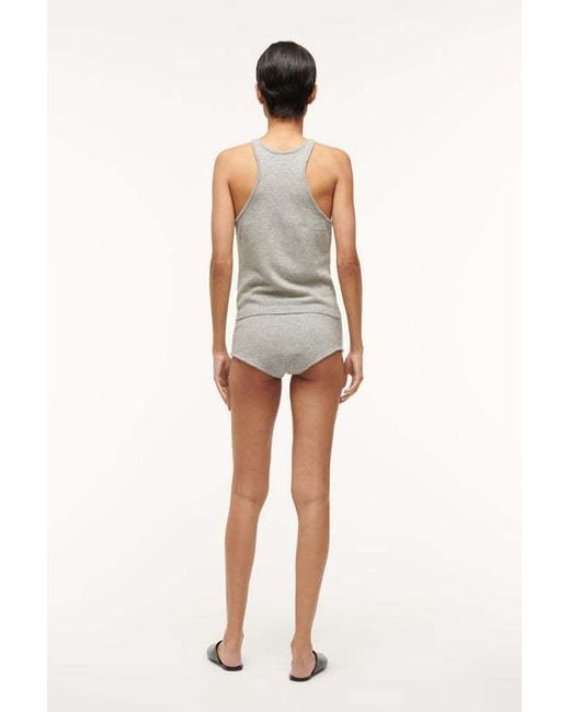 Staud Gray Ayana Ribbed-Knit Tank Top