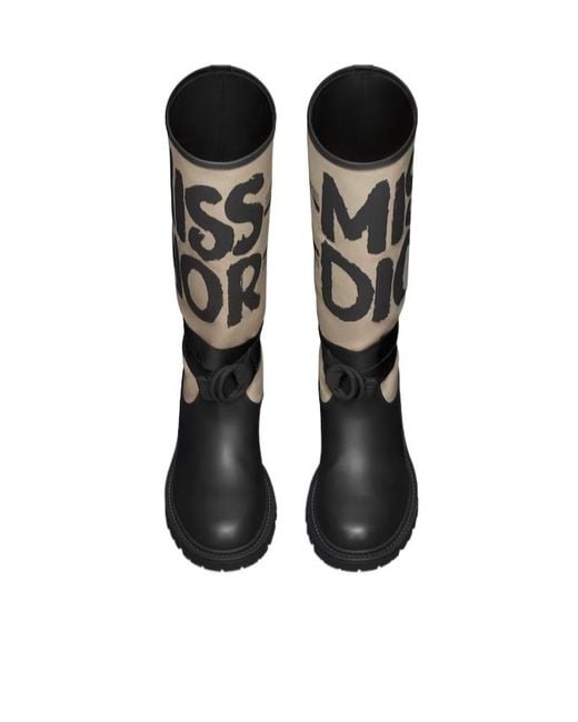Dior Black Christian D-Major Round Toe Boots