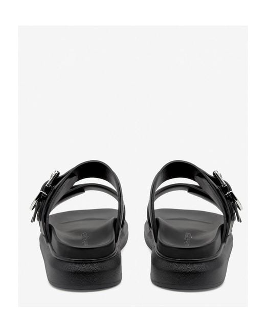 McQueen Black Hybrid Double Buckled Sandals for men
