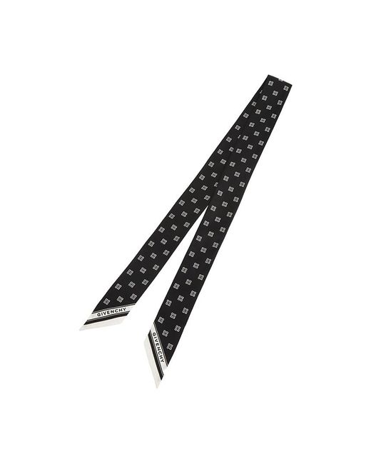Givenchy Black Pointed Silk Scarf