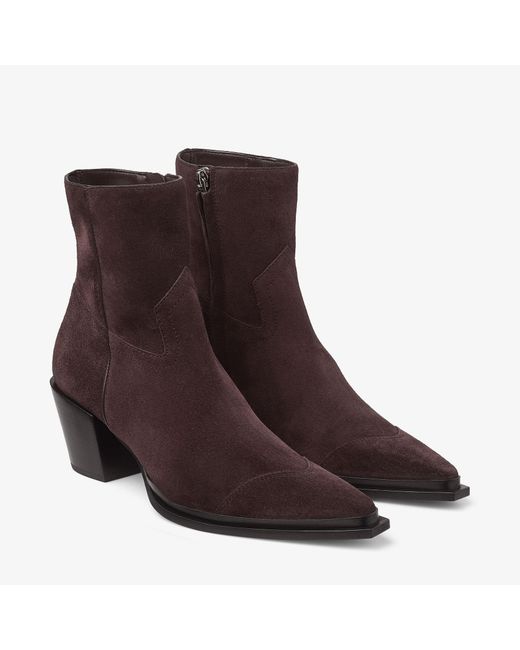 Jimmy Choo Brown Chunky High-Heeled Ankle Boots