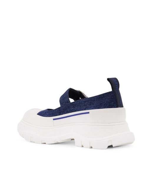 Alexander McQueen Blue Denim Mary Jane Shoes