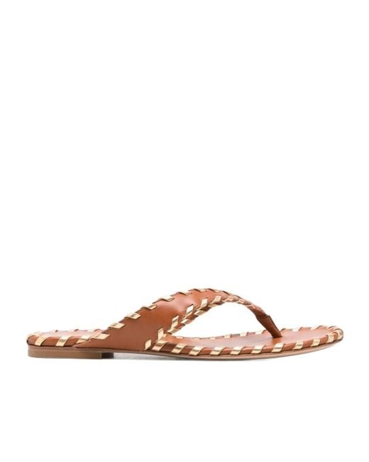 Gianvito Rossi Brown Woven Leather Sandals