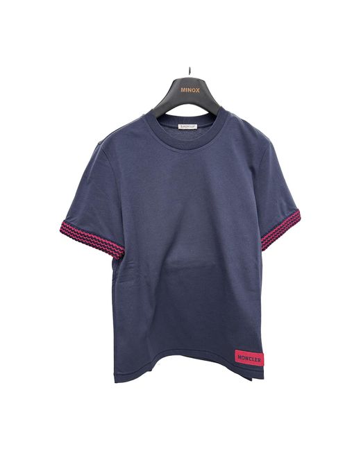 Moncler Blue Logo Patch Crewneck T-Shirt