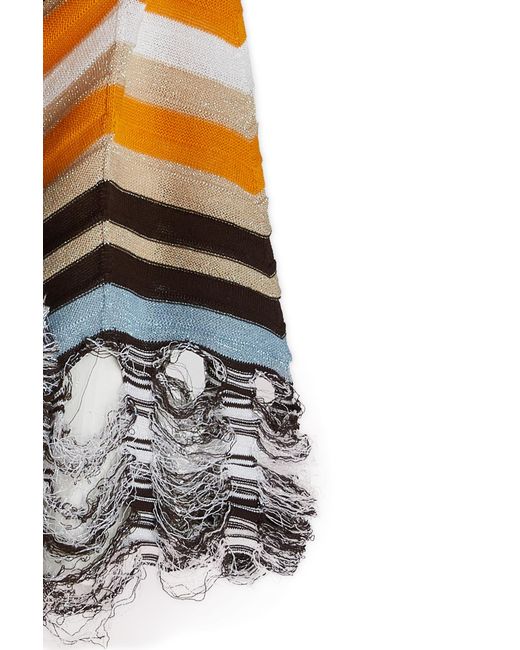 Jucca Multicolor Chevron Fringe Knitted Sweater