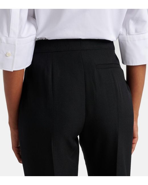 Givenchy Black Mid-Rise Wool Flared Pants