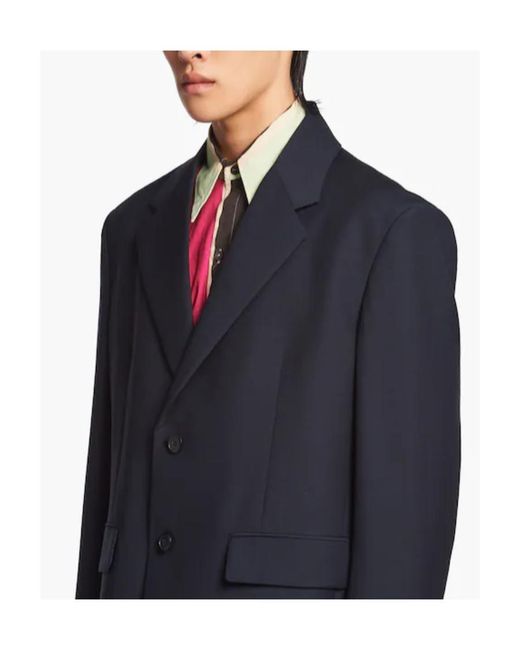 Prada Blue Logo Blazer for men