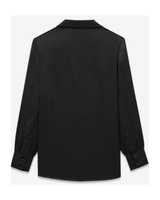Saint Laurent Black Buttoned Long-Sleeved Pajama Shirt