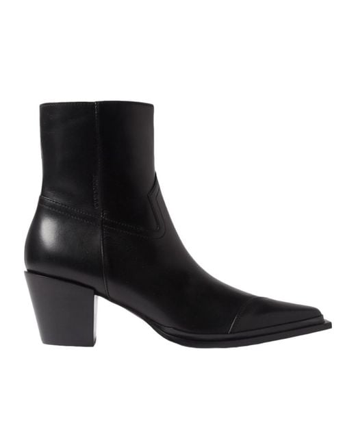 Jimmy Choo Black Cece 60 Leather Ankle Boots