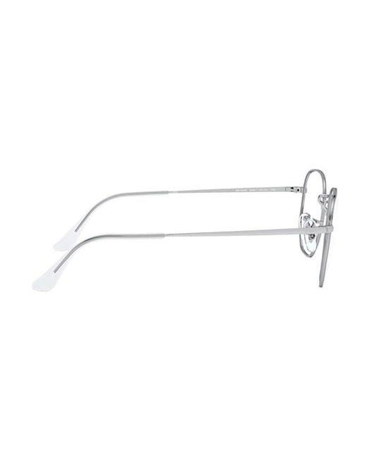 Ray-Ban White Hexagonal Frame Glasses for men