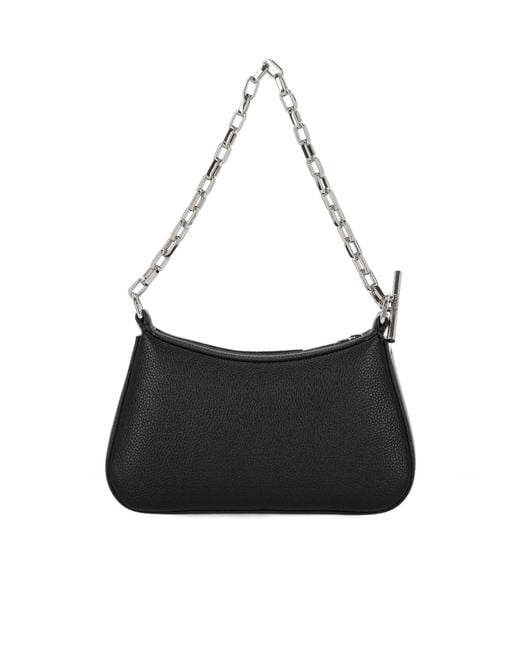 Alexander McQueen Black Logo Printed Chain-Linked Shoulder Bag