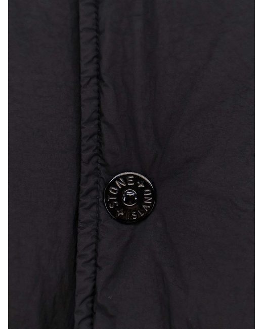 Stone Island Black Hooded Down Parka for men