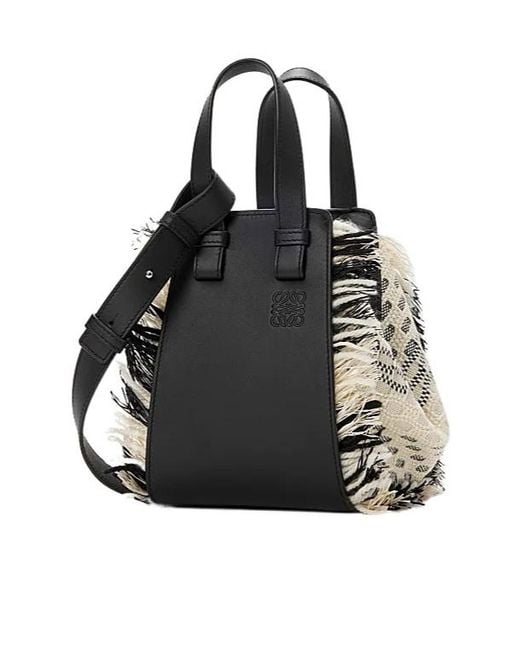 Loewe Black Anagram Debossed Compact Hammock Bag