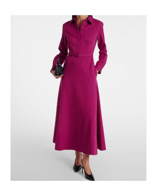 Roland Mouret Purple Belted Crêpe Shirt Dress