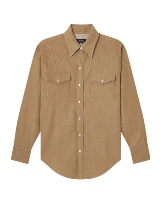 A.P.C. Natural Chest-Pocket Buttoned Shirt
