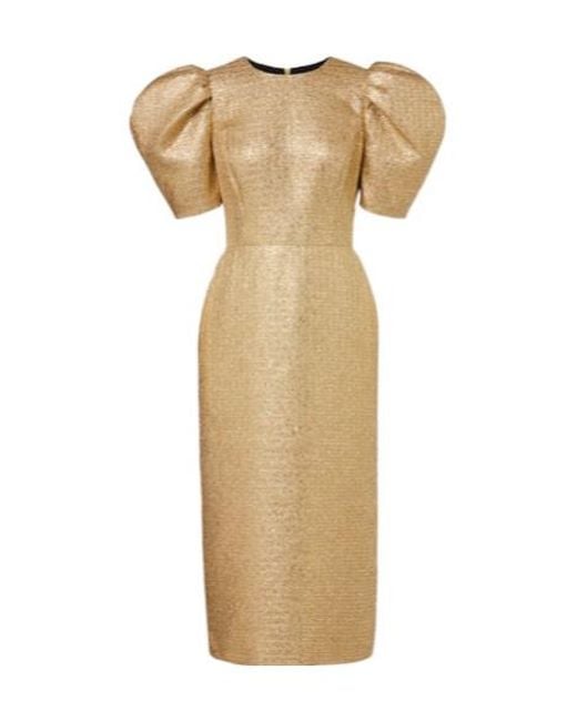 Carolina Herrera Natural Tweed Midi Dress