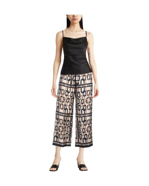 Max Mara White High-Waisted Satin Wide-Leg Trousers