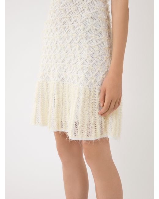 Chloé White Chloé Lace Detailed Flared Mini Dress
