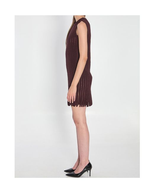 Alaïa Purple Terry Stripe Mini Dress